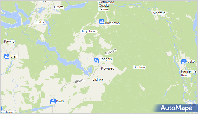 mapa Radęcin, Radęcin na mapie Targeo
