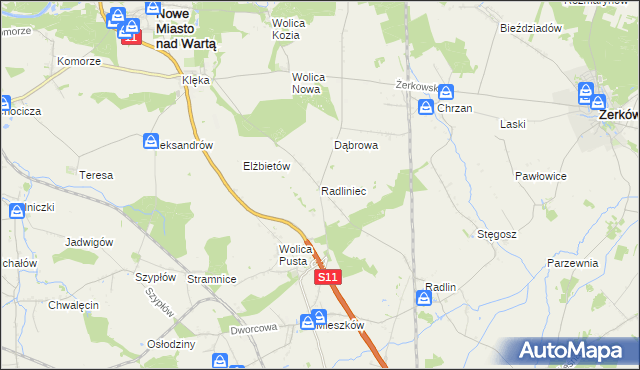 mapa Radliniec, Radliniec na mapie Targeo