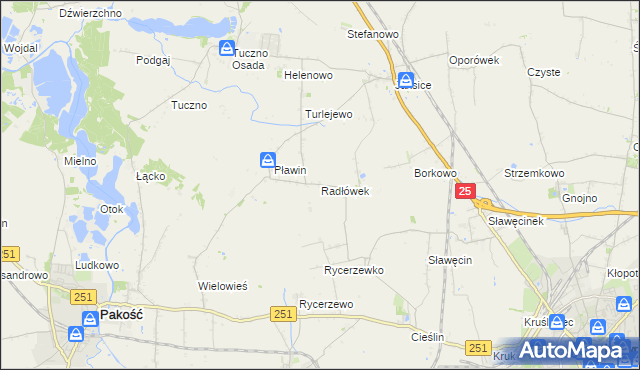 mapa Radłówek, Radłówek na mapie Targeo