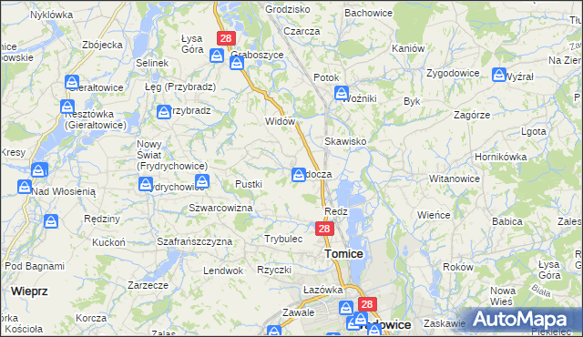 mapa Radocza, Radocza na mapie Targeo