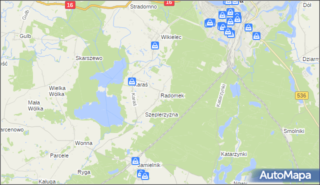 mapa Radomek gmina Iława, Radomek gmina Iława na mapie Targeo