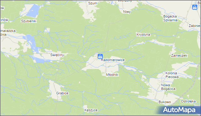 mapa Radomierowice, Radomierowice na mapie Targeo