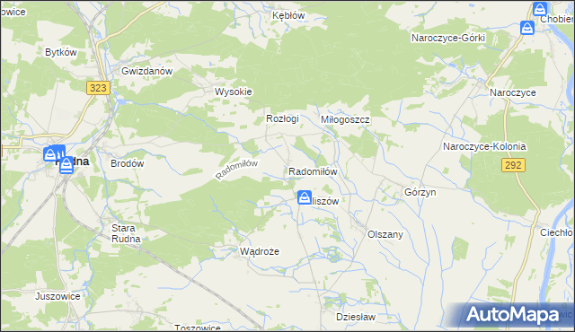 mapa Radomiłów, Radomiłów na mapie Targeo