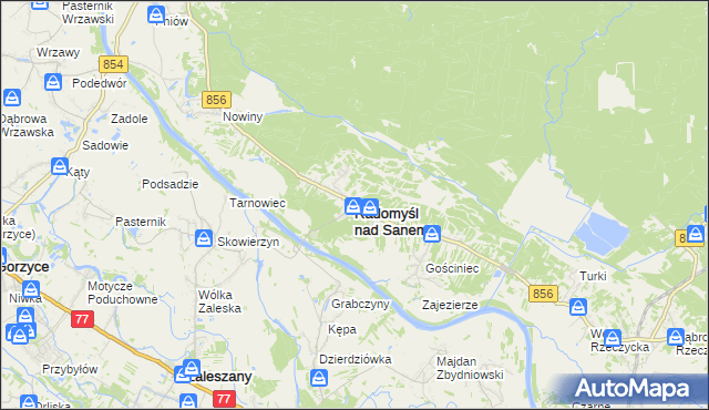 mapa Radomyśl nad Sanem, Radomyśl nad Sanem na mapie Targeo