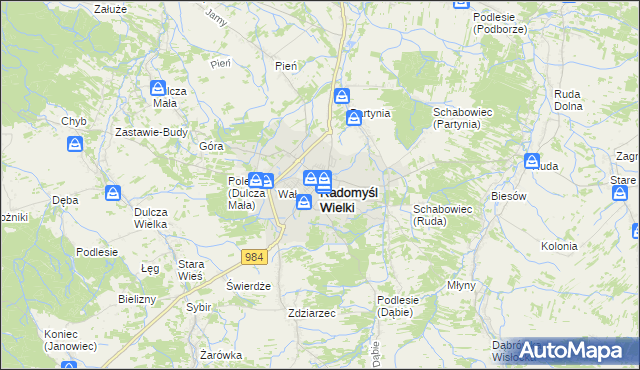 mapa Radomyśl Wielki, Radomyśl Wielki na mapie Targeo