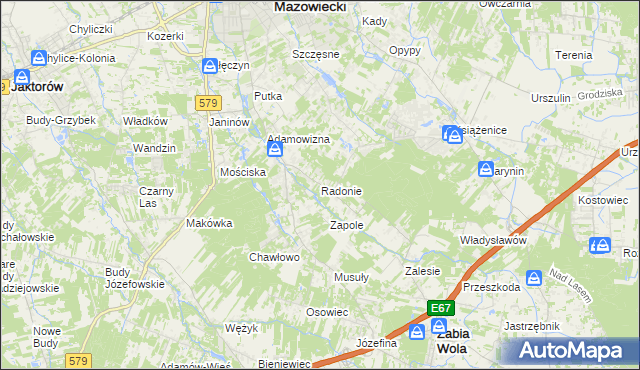 mapa Radonie, Radonie na mapie Targeo
