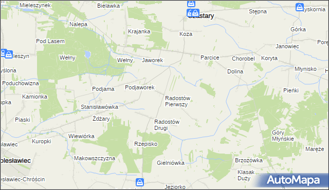 mapa Radostów Pierwszy, Radostów Pierwszy na mapie Targeo