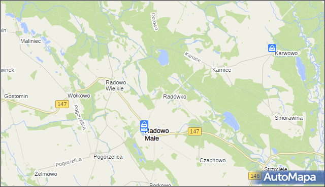 mapa Radówko, Radówko na mapie Targeo