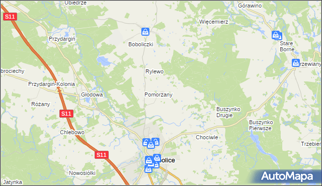 mapa Radwanki gmina Bobolice, Radwanki gmina Bobolice na mapie Targeo