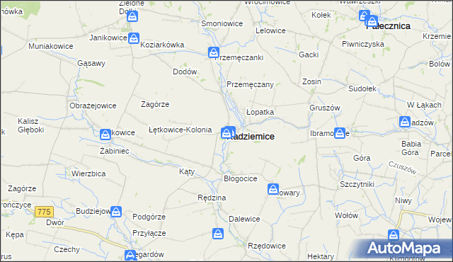 mapa Radziemice, Radziemice na mapie Targeo