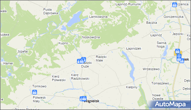 mapa Radziki Małe, Radziki Małe na mapie Targeo