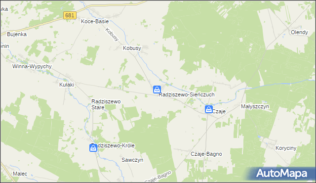 mapa Radziszewo-Sieńczuch, Radziszewo-Sieńczuch na mapie Targeo