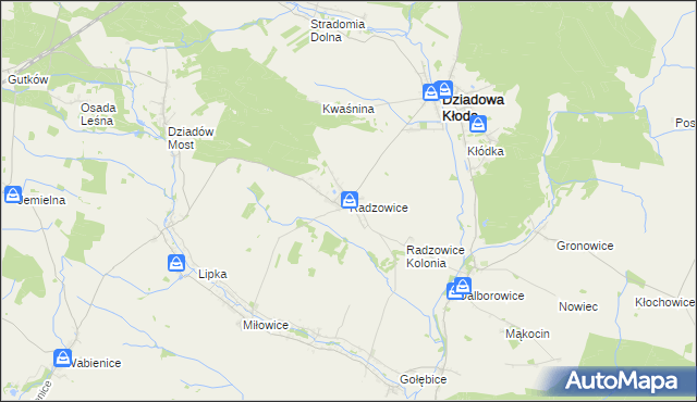 mapa Radzowice, Radzowice na mapie Targeo