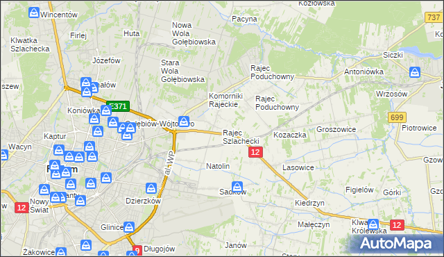 mapa Rajec Szlachecki, Rajec Szlachecki na mapie Targeo