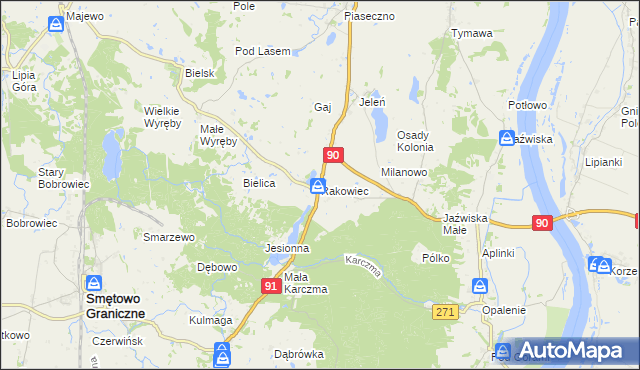 mapa Rakowiec gmina Gniew, Rakowiec gmina Gniew na mapie Targeo