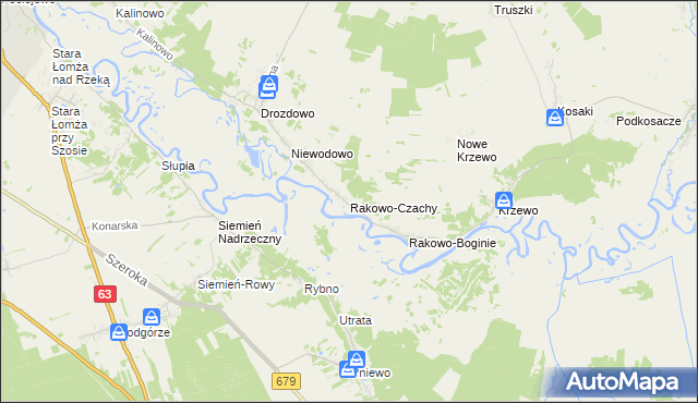 mapa Rakowo-Czachy, Rakowo-Czachy na mapie Targeo