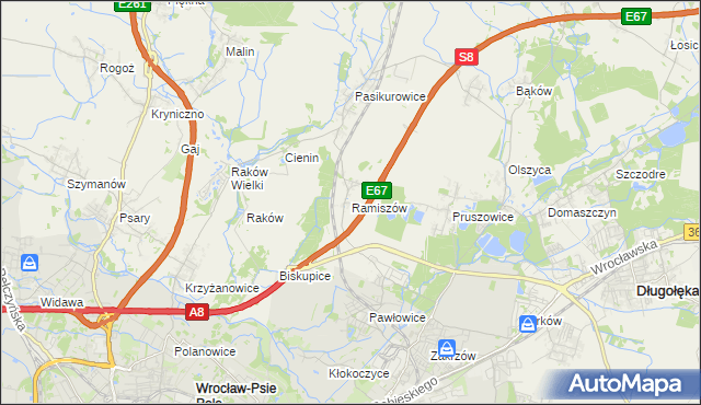 mapa Ramiszów, Ramiszów na mapie Targeo