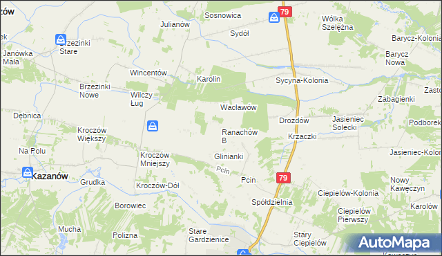 mapa Ranachów B, Ranachów B na mapie Targeo