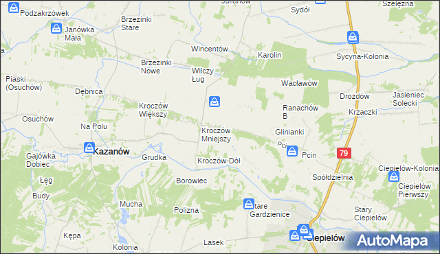 mapa Ranachów-Wieś, Ranachów-Wieś na mapie Targeo