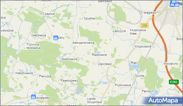 mapa Raszowice, Raszowice na mapie Targeo