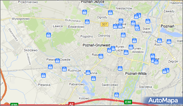 mapa Raszyn gmina Poznań, Raszyn gmina Poznań na mapie Targeo