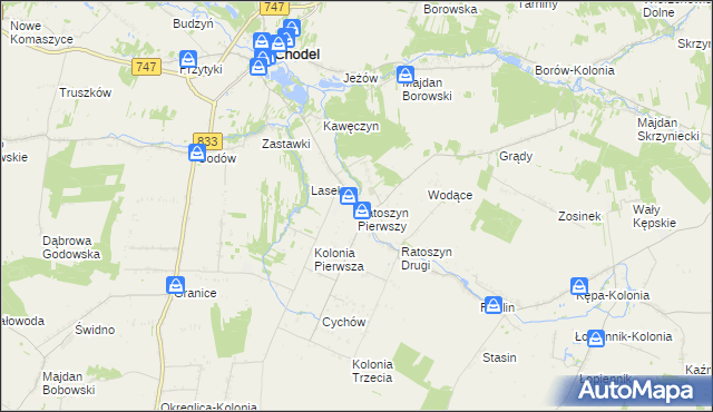 mapa Ratoszyn Pierwszy, Ratoszyn Pierwszy na mapie Targeo