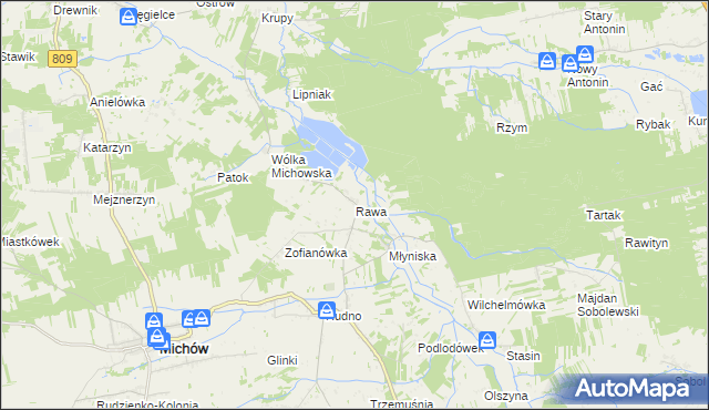 mapa Rawa, Rawa na mapie Targeo