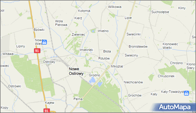 mapa Rdutów gmina Nowe Ostrowy, Rdutów gmina Nowe Ostrowy na mapie Targeo