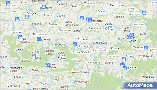 mapa Rdzawa, Rdzawa na mapie Targeo