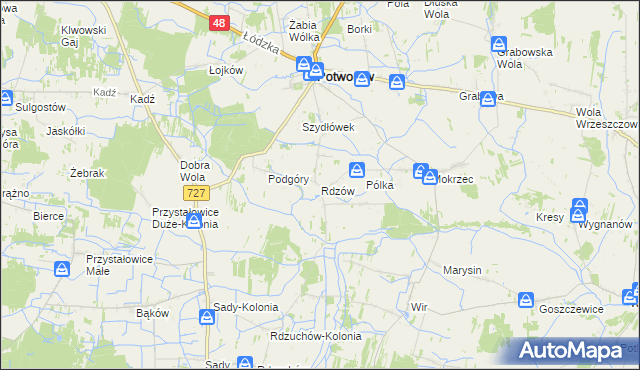 mapa Rdzów, Rdzów na mapie Targeo