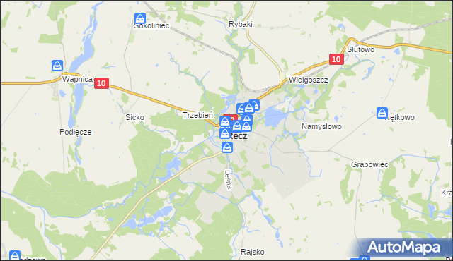 mapa Recz powiat choszczeński, Recz powiat choszczeński na mapie Targeo