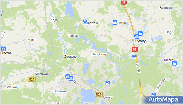 mapa Redykajny, Redykajny na mapie Targeo