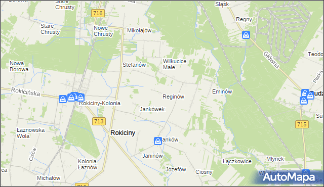 mapa Reginów, Reginów na mapie Targeo