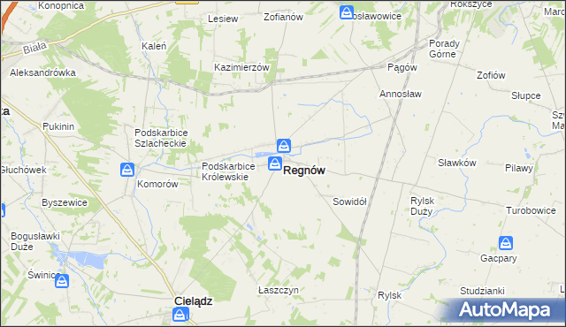 mapa Regnów, Regnów na mapie Targeo