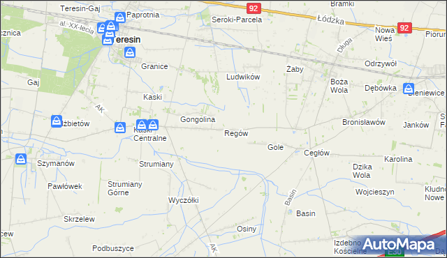 mapa Regów, Regów na mapie Targeo