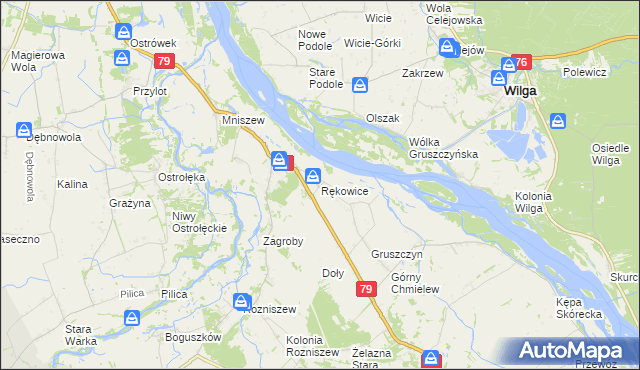 mapa Rękowice, Rękowice na mapie Targeo
