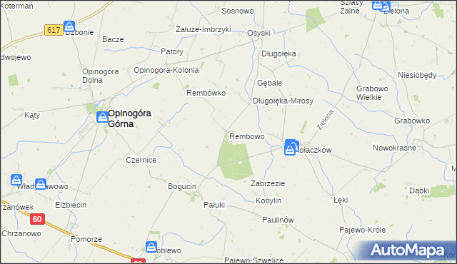 mapa Rembowo gmina Opinogóra Górna, Rembowo gmina Opinogóra Górna na mapie Targeo