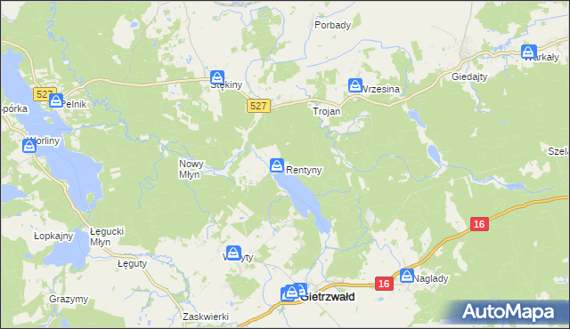 mapa Rentyny, Rentyny na mapie Targeo