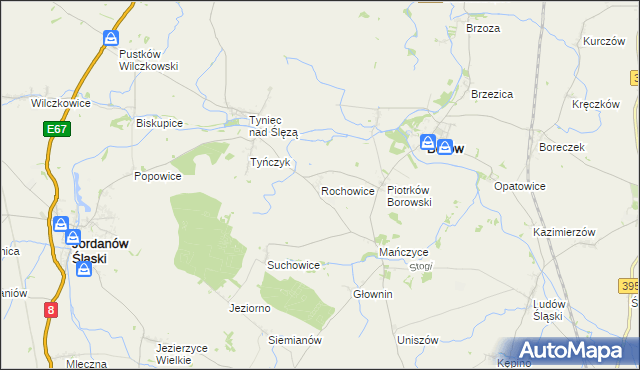 mapa Rochowice, Rochowice na mapie Targeo