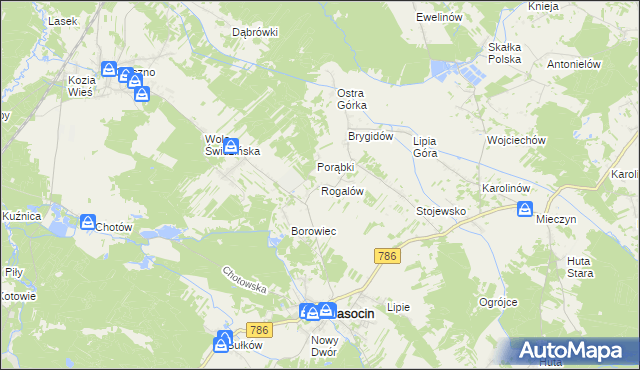 mapa Rogalów gmina Krasocin, Rogalów gmina Krasocin na mapie Targeo