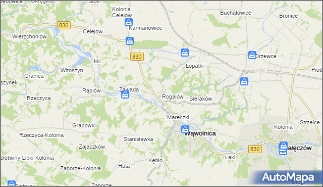 mapa Rogalów gmina Wąwolnica, Rogalów gmina Wąwolnica na mapie Targeo