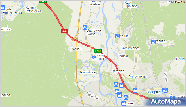 mapa Rogów Opolski, Rogów Opolski na mapie Targeo