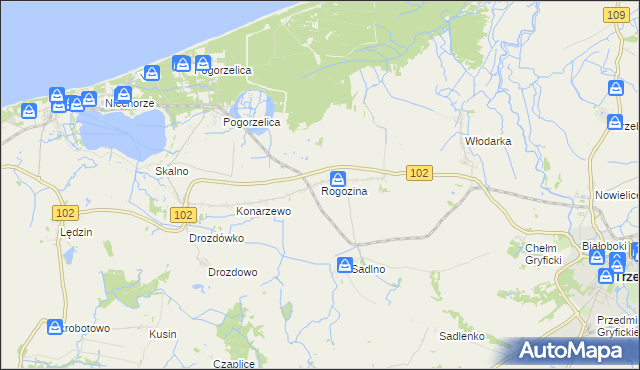 mapa Rogozina, Rogozina na mapie Targeo