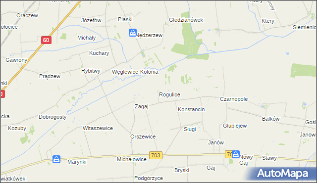 mapa Rogulice, Rogulice na mapie Targeo