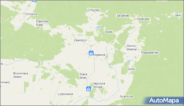 mapa Rojewice, Rojewice na mapie Targeo