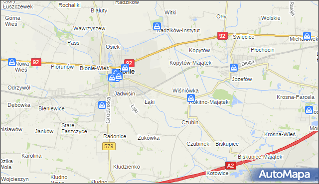 mapa Rokitno gmina Błonie, Rokitno gmina Błonie na mapie Targeo