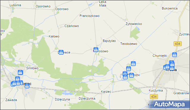 mapa Rokosowo Osada, Rokosowo Osada na mapie Targeo