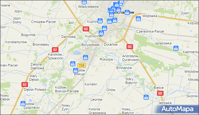 mapa Rokotów, Rokotów na mapie Targeo