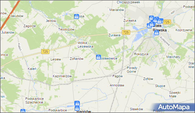 mapa Rosławowice, Rosławowice na mapie Targeo