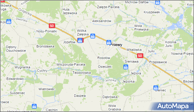 mapa Rosołów, Rosołów na mapie Targeo